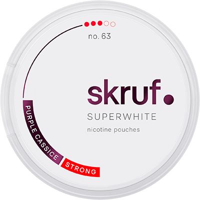 Skruf Superwhite no.63 Purple Cassice Strong Nicotine Pouch