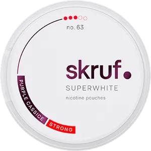 Skruf Superwhite no.63 Purple Cassice Strong Nicotine Pouch