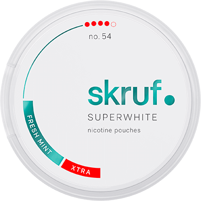 Skruf Superwhite no.54 Fresh Mint Xtra Strong Nicotine Pouch